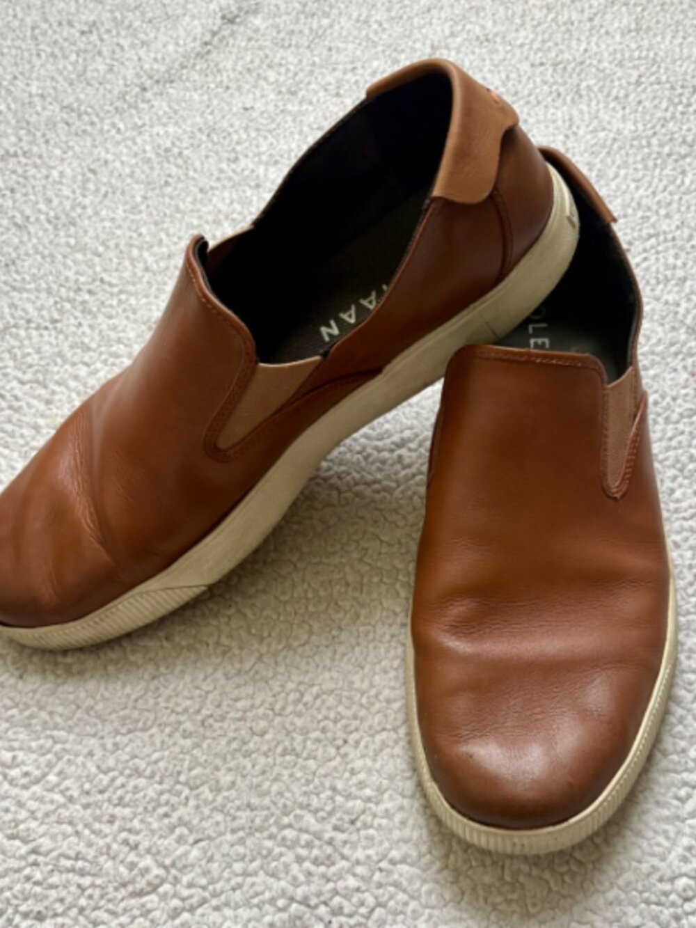 Cole Haan Men's Brown Leather Nantucket Slip-On Sneakers | Size 13 - Picture 2 of 7